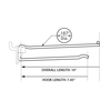 Azar Displays 8" Metal Wire Flip Scan Plastic Quick Back Hook: 0.187" Dia., PK50 701238